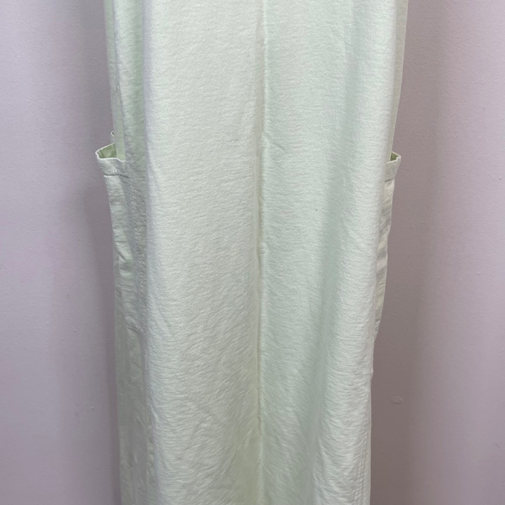 Hot Cotton Marc Ware Maxi Dress Womens L Mint Green Drop Pockets USA Cotton - Picture 4 of 10